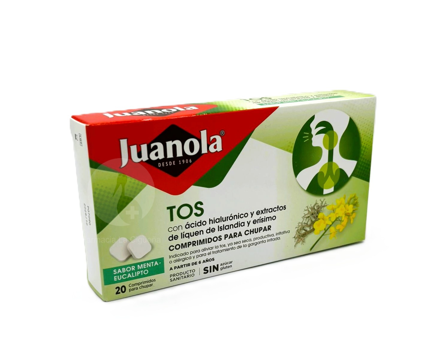 JUANOLA TOS 20 COMPRIMIDOS PARA CHUPAR SABOR MENTA EUCALIPTO