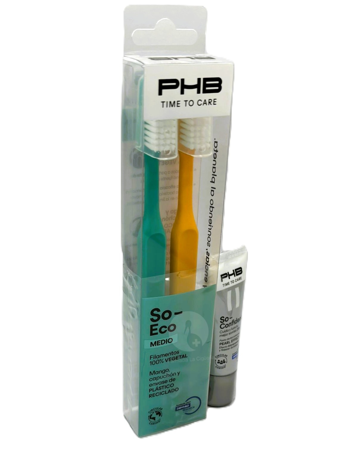 CEPILLO DENTAL ADULTO PHB TIME TO CARE SO ECO 2 UNIDADES MEDIO DUPLO
