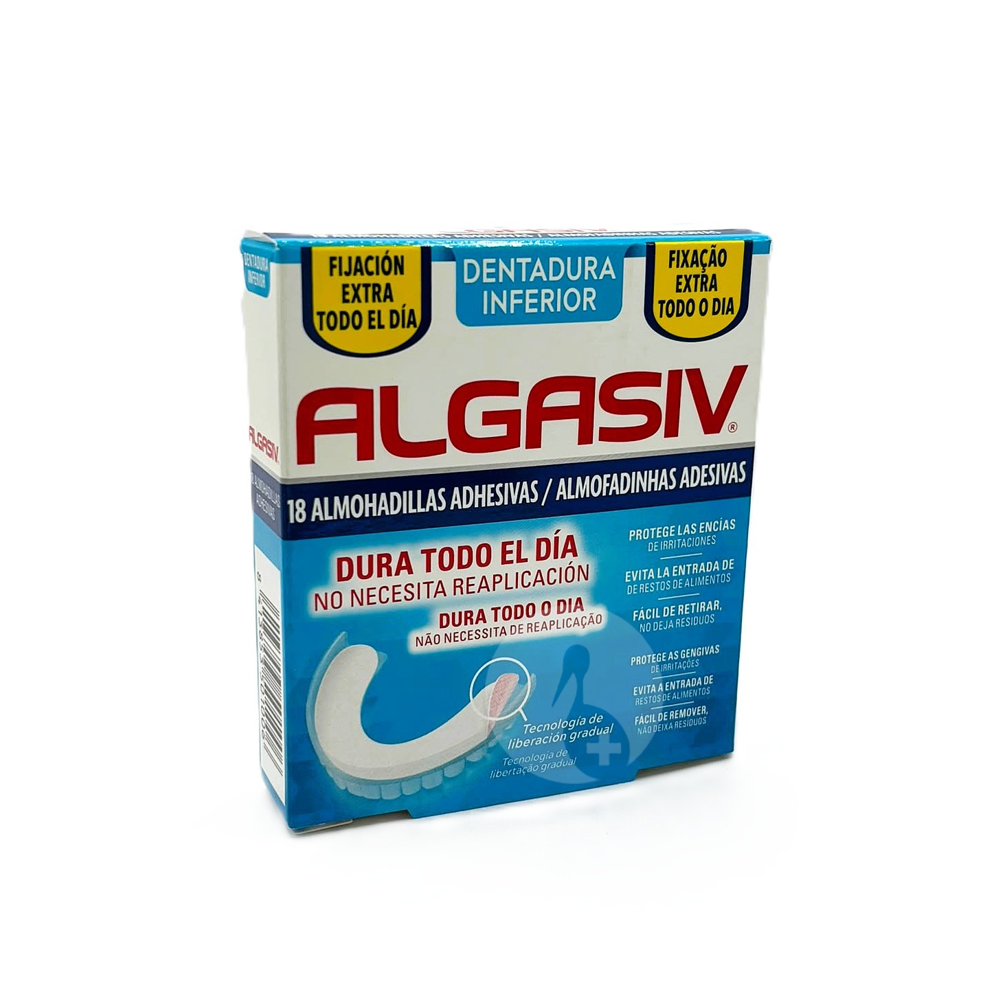 ALGASIV ALMOHADILLAS ADHESIVAS DENTADURA INFERIOR 18 UNIDADES
