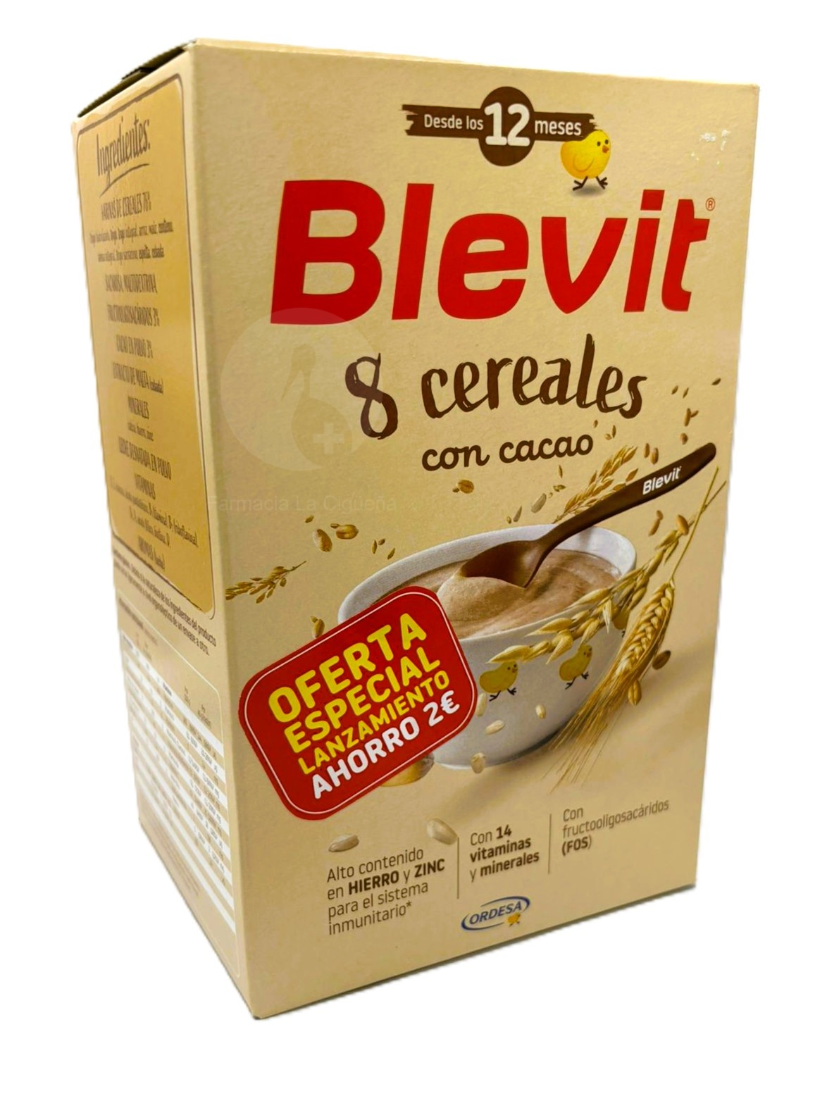 BLEVIT 8 CEREALES CON CACAO 1 ENVASE 500 G