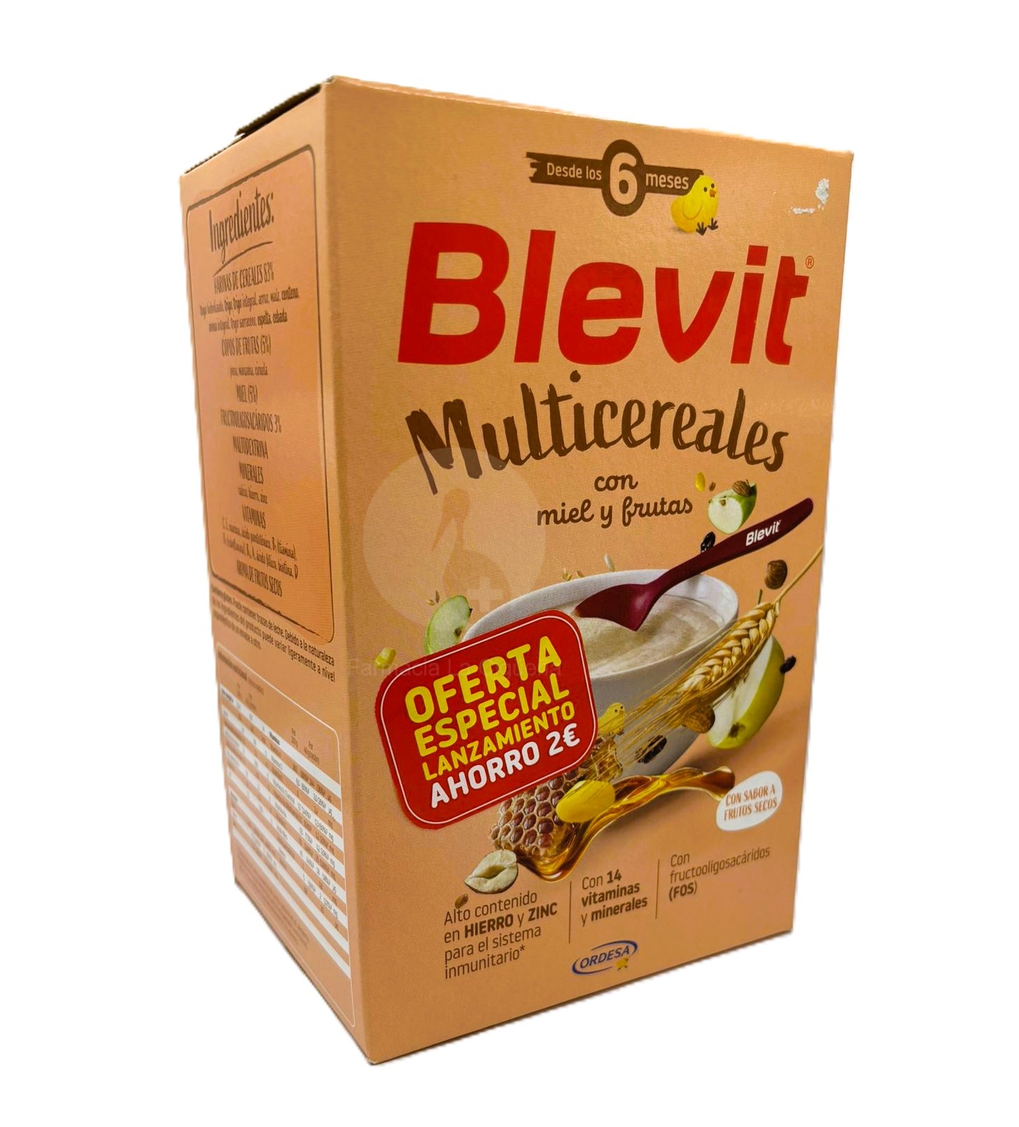 BLEVIT MULTICEREALES CON MIEL Y FRUTAS 1 ENVASE 500 G