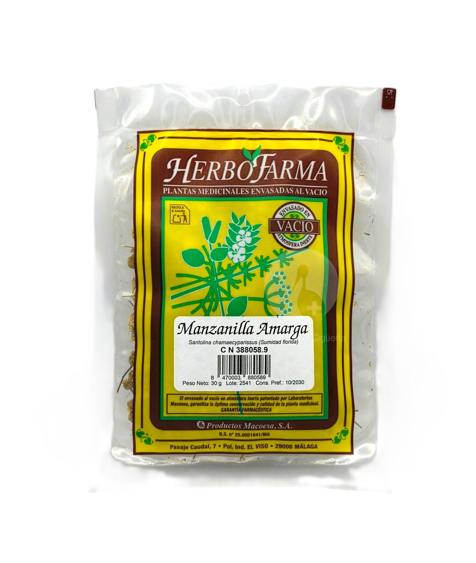 MANZANILLA AMARGA HERBOFARMA 1 ENVASE 30 G