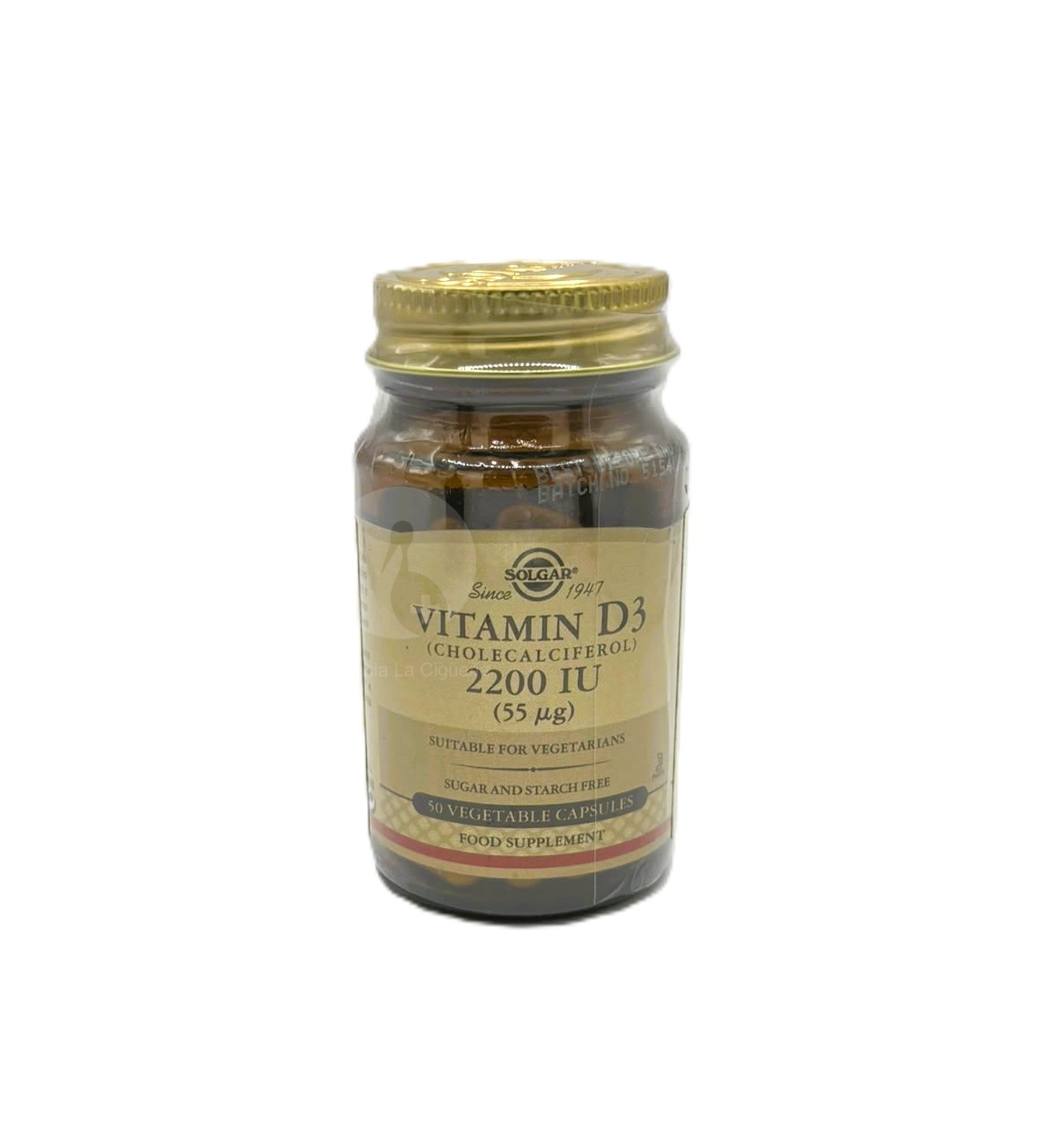 VITAMINA D3 2.200UI SOLGAR 50 CAP VEG 55MCG
