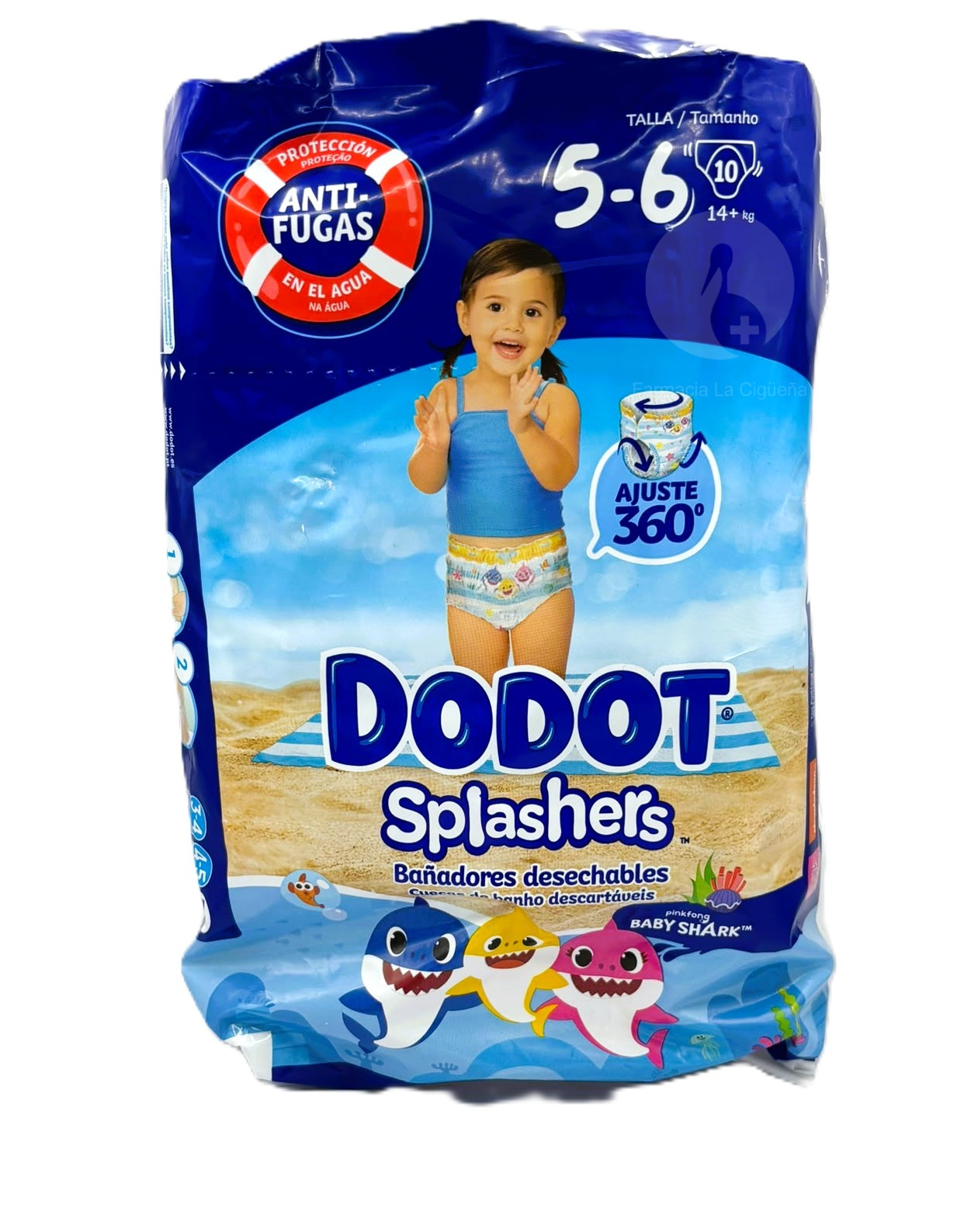 BAÑADOR DESECHABLE DODOT SPLASHERS TALLA 5 12-15 KG 10 UNIDADES