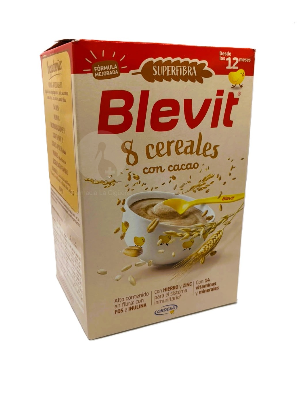 BLEVIT SUPERFIBRA 8 CEREALES Y CACAO 1 ENVASE 500 G