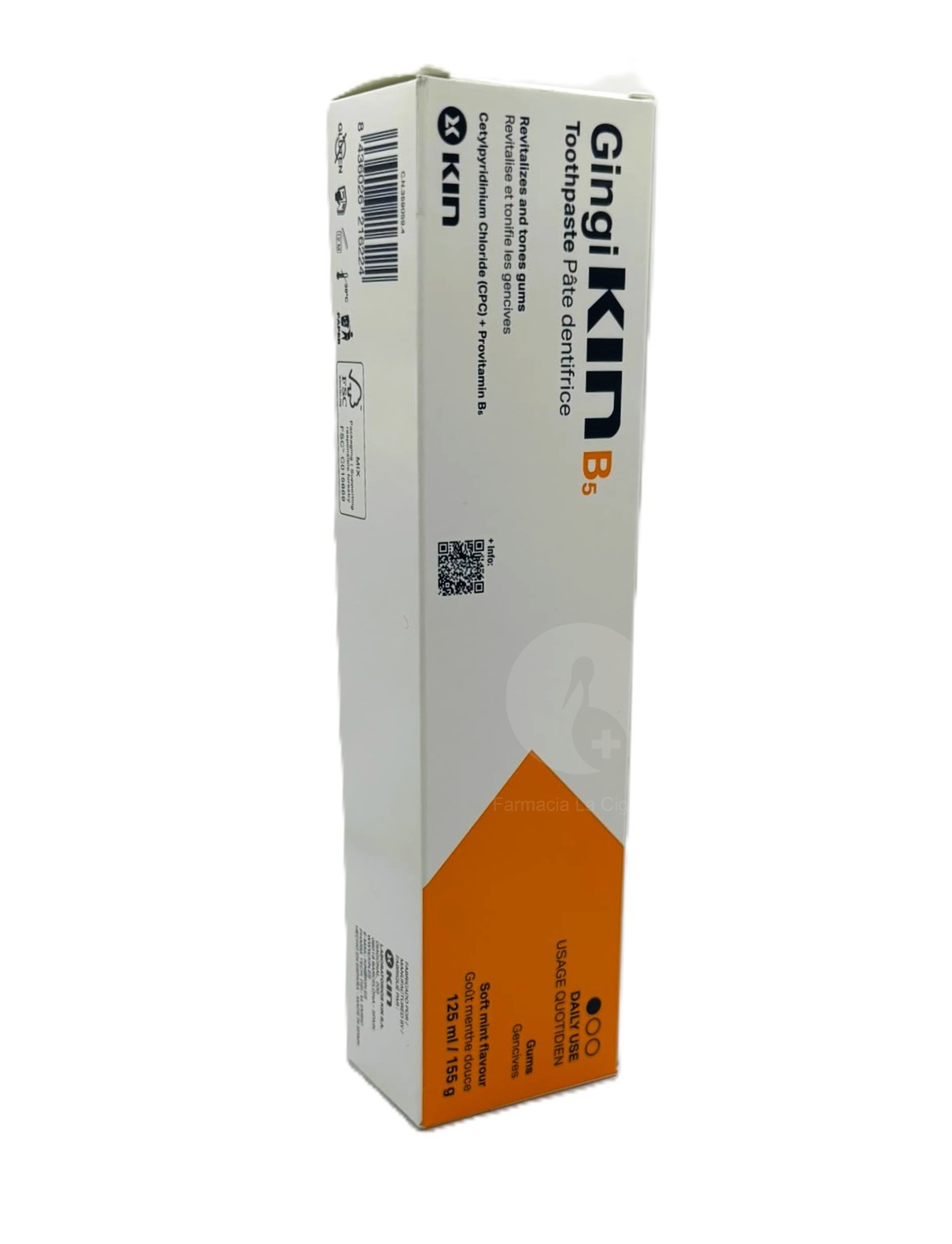 GINGIKIN B5 PASTA DENTAL 1 TUBO 125 ML SABOR MENTA SUAVE