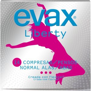 COMPRESAS HIGIENICAS FEMENINAS EVAX LIBERTY NORMAL CON ALAS 14 COMPRESAS COMPRESAS HIGIENICAS FEMENINAS EVAX LIBERTY NORMAL CON ALAS 14 COMPRESAS