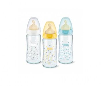 BIBERON CRISTAL SILICONA NUK FIRST CHOICE FLUJO M 1 UNIDAD 240 ML