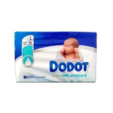 PAÑAL INFANTIL DODOT SENSITIVE TALLA 1 2-5 KG 58 UNIDADES PAÑAL INFANTIL DODOT SENSITIVE TALLA 1 2-5 KG 58 UNIDADES