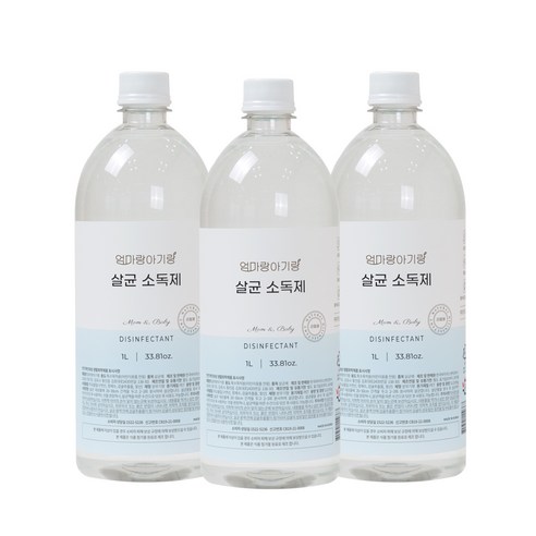 추천상품 엄마랑아기랑 유아용 무알콜 살균 소독제 리필 1L, 3개 추천상품 엄마랑아기랑 유아용 무알콜 살균 소독제 리필 1L, 3개