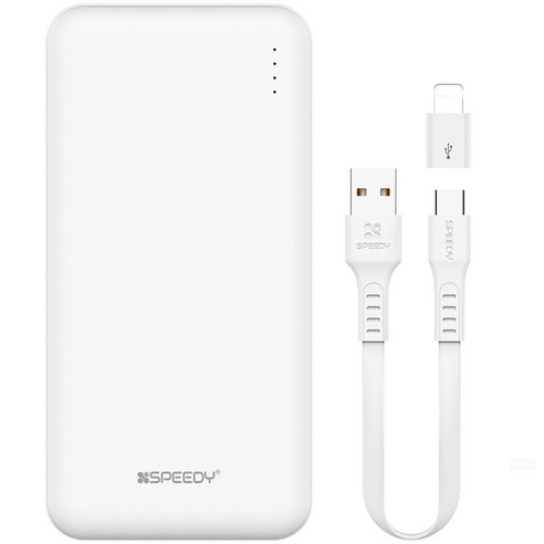 추천상품 SPEEDY 슬림 듀얼 보조배터리 10000mAh + C타입 케이블 + 8핀 젠더 추천상품 SPEEDY 슬림 듀얼 보조배터리 10000mAh + C타입 케이블 + 8핀 젠더