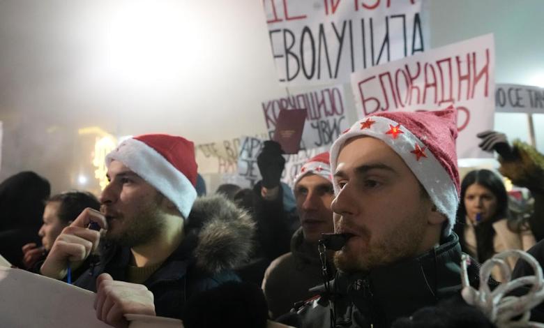 Instead of partying, thousands in Serbia turn New Year celebrations into anti-government protests Instead of partying, thousands in Serbia turn New Year celebrations into anti-government protests