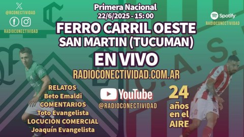 Ferro Carril Oeste vs. San Martín de Tucumán EN VIVO (22/6/2025) Ferro Carril Oeste vs. San Martín de Tucumán EN VIVO (22/6/2025)