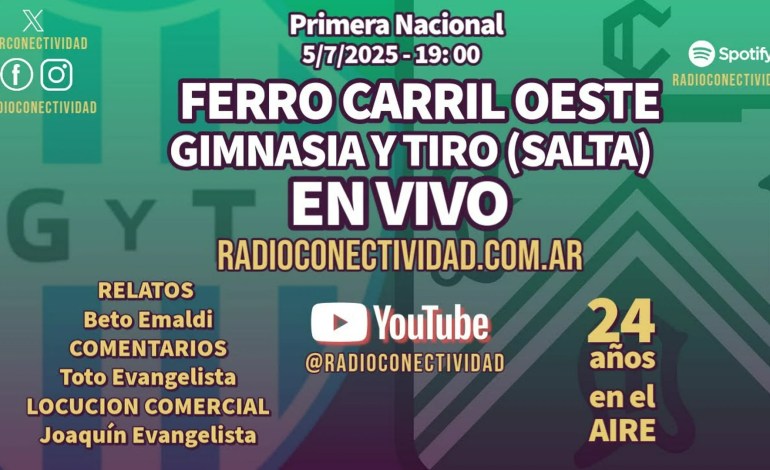 Ferro Carril Oeste vs Gimnasia y Tiro de Salta EN VIVO (5/7/2025) Ferro Carril Oeste vs Gimnasia y Tiro de Salta EN VIVO (5/7/2025)