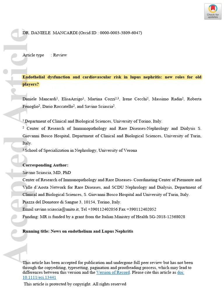 Lupus And Cardiovascular Risk Lupus And Cardiovascular Risk