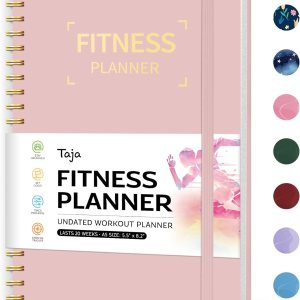 Fitness Workout Journal for Women & Men, A5(5.5″ x 8.2″) Workout Log Book Planner for Tracking, Progress, and Achieving Your Wellness Goals-Pink