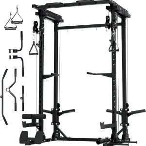 MAJOR FITNESS Drone3 Power Cage – Multi-Function Power Rack for Home Gym, Squat Rack with Pull-up Bar, Cable Crossover System, J-Hooks, for Strength Training, Heavy-Duty Steel Construction