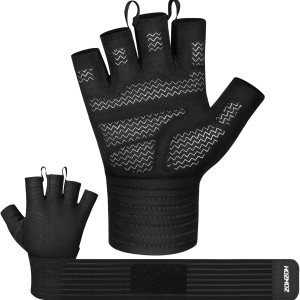 Weight Lifting Gloves with Wrist Support, Gym Workout Gloves for Men Women, Full Palm 6mm Padded & Grip, Exercise Wrist Wraps for Weightlifting, Fitness, Strength Training