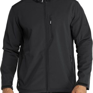 Outdoor Ventures Men’s Lightweight Softshell Jacket Fleece Lined Hooded Water Resistant Winter Hiking Windbreaker Jackets