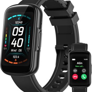 Parsonver Fitness Tracker with Step Counter/Calories/Stopwatch, Health Activity Tracker with Heart Rate Sleep Monitor, IP68 Waterproof Smart Watch 110+ Sport Modes Pedometer Watch for Women Men, Black