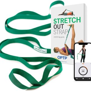 OPTP The Original Stretch Out Strap with Exercise Book, USA Made Top Choice Stretch Out Straps for Physical Therapy, Yoga Stretching Strap and Knee Therapy Strap
