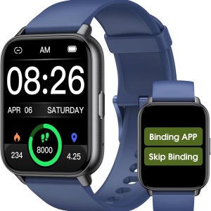Kummel Smart Watch for Men Women, No App/Phone Required, Fitness Tracker with Pedometer, Bluetooth Call (Answer/Make Call), Heart Rate Blood Oxygen Monitor Step Counter, 100+ Sports Modes