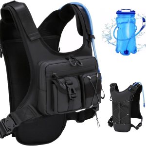 USA Original Patent Running Hydration Vest Backpack, Lightweight Chest Pack with 2.0L Water Bladder Bag Daypack for Hiking Running Cycling Race Marathon for Women Men