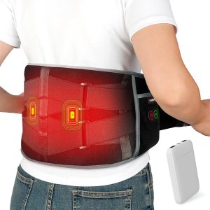 Comfytemp Cordless Heating Pad with Massager for Back Pain Relief, Portable Lower Back Massager FSA HSA Eligible Wearable, Father’s Day Gifts, Birthday Gifts for Dad Mom Men Women, 3 Heat Auto-Off 58″