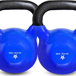 Yes4All 5-65lbs Kettlebells Vinyl Coated Cast Iron for Dumbbell Weights Exercises, Gym, Fitness, Full Body Workout Equipment Push up, Grip and Strength Training