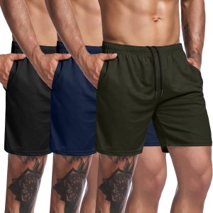 COOFANDY Men’s 3 Pack Gym Shorts – Lightweight & Comfy