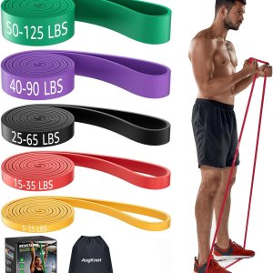 Resistance Bands for Working Out: 5-Levels Exercise Bands Set – Pull Up Assistance Elastic Silicone – Physical Therapy/Stretching/Training – Home Gym for Women&Men
