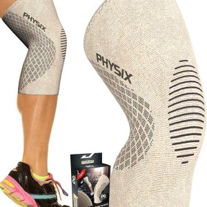 Physix Gear Knee Compression Sleeve for Men & Women – Best Compression Knee Brace for Walking, Running, Gym, Basketball, Weightlifting,Workout, Sports – Knee sleeves Support Compression & Stability