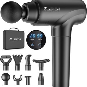 Massage Gun Deep Tissue,Percussion Back Massager Gun for Athletes Muscle Massage Gun for Pain Relief with 8 Massage Heads & 20 Speeds (Matte Black)