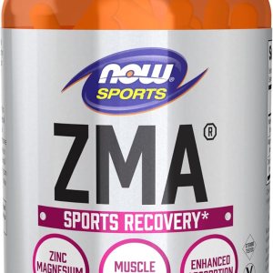 NOW Foods Sports Nutrition, ZMA (Zinc, Magnesium and Vitamin B-6), Enhanced Absorption, Sports Recovery*, 90 Capsules