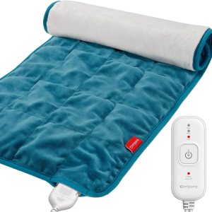 Comfytemp Weighted Heating Pad for Back & Cramps, Father’s Day Gifts, Birthday Gifts for Mom Dad Women Men, 2.2lb Electric Neck Shoulder Heat Pad for Pain Relief, FSA HSA Eligible, 2H Auto-Off, 12×24