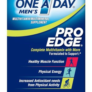 One A Day Men’s Pro Edge Multivitamin, Supplement with Vitamin A,C,D, E and Zinc for Immune Health Support and Magnesium for Healthy Muscle Function, 50 Count