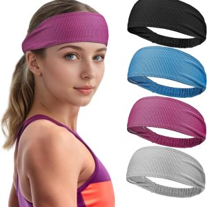 Sukeen Cooling Headbands for Women, Instant Cooling, Moisture Wicking Non-Slip Sweatbands for Women, Elastic Sweat Bands Headbands for Running Yoga Gym Athletic Sports Workouts