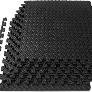 ProsourceFit Puzzle Exercise Mat ½ in, EVA Interlocking Foam Floor Tiles for Home Gym, Mat for Home Workout Equipment, Floor Padding for Kids, Grey, 24 in x 24 in x ½ in, 144 Sq Ft – 36 Tiles