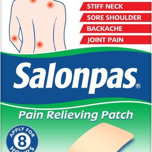Salonpas Pain Relieving Patch for Back, Neck, Shoulder, Knee Pain and Muscle Soreness – 8 Hour Pain Relief – 60 Count
