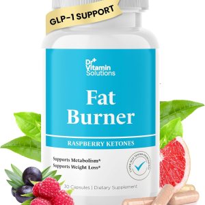 Dr Vitamin Fat Burner for Women with GLP-1 Support – Weight Loss Supplements with Raspberry Ketone Powder, Green Tea, Kelp – Natural Weight Loss Pills for Women & Men – Belly Fat Burner, 30 Diet Pills