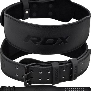 RDX Weight Lifting Belt Gym Fitness, Cowhide Leather, 4” 6” Padded Lumbar Back Support, 10 Adjustable Holes, Weightlifting Powerlifting Bodybuilding Deadlift Squat Workout Strength Training, Men Women
