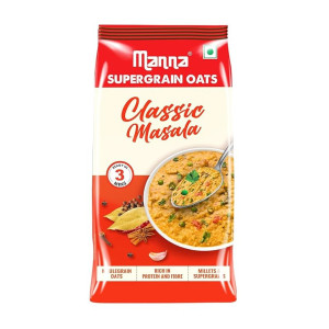 Manna Classic Masala Oats with Millets & Supergrain at ₹125 | Amazon Deal Manna Classic Masala Oats with Millets & Supergrain at ₹125 | Amazon Deal