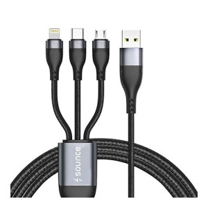 Sounce 100W/6A Fast Charging 3-in-1 USB Cable at ₹199 | Amazon Deal Sounce 100W/6A Fast Charging 3-in-1 USB Cable at ₹199 | Amazon Deal