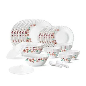 Larah by Borosil Ayana Silk Series Opalware Dinner Set (35 Pcs) at ₹1939 | Amazon Deal Larah by Borosil Ayana Silk Series Opalware Dinner Set (35 Pcs) at ₹1939 | Amazon Deal