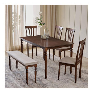 Home Centre Helios Franklin Solid Wood 6 Seater Dining Table Set with Bench at ₹17499 | Amazon Deal Home Centre Helios Franklin Solid Wood 6 Seater Dining Table Set with Bench at ₹17499 | Amazon Deal