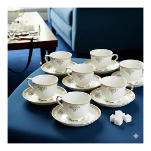 Fine Bone China White Floral Tea Cup Set of 6 at ₹420 | Amazon Deal Fine Bone China White Floral Tea Cup Set of 6 at ₹420 | Amazon Deal