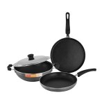 Prestige Non-Stick 3 Pc Cookware Set with Stainless Steel Lid at ₹1730 | Amazon Deal Prestige Non-Stick 3 Pc Cookware Set with Stainless Steel Lid at ₹1730 | Amazon Deal
