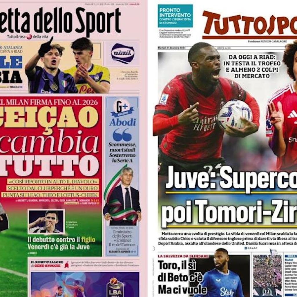 Gallery: ‘Conceicao modifications every part’, ‘A brand new period begins’ – At the moment’s entrance pages in Italy Gallery: ‘Conceicao modifications every part’, ‘A brand new period begins’ – At the moment’s entrance pages in Italy