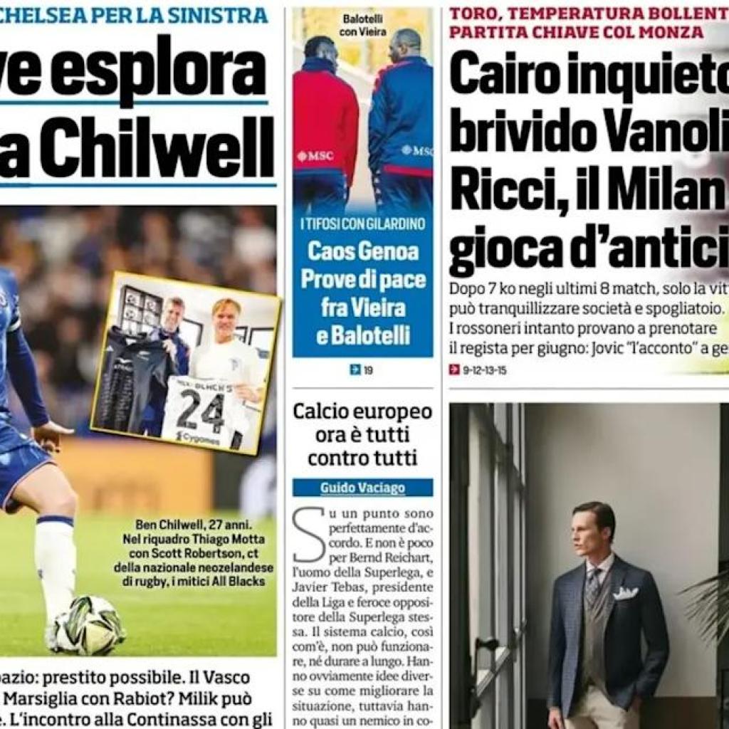 At this time’s Papers: Juve exploring Chilwell and Tagliafico, Vanoli in danger At this time’s Papers: Juve exploring Chilwell and Tagliafico, Vanoli in danger