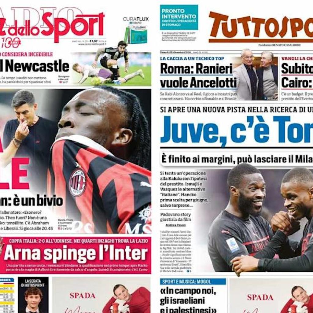 Gallery: ‘Fonseca and Milan at a crossroads’, ‘Juve, right here’s Tomori’ – In the present day’s entrance pages in Italy Gallery: ‘Fonseca and Milan at a crossroads’, ‘Juve, right here’s Tomori’ – In the present day’s entrance pages in Italy